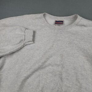 Hanes Sweatshirt Mens 3XL Gray Ultimate Cotton Fleece Crewneck Pullover Y2K